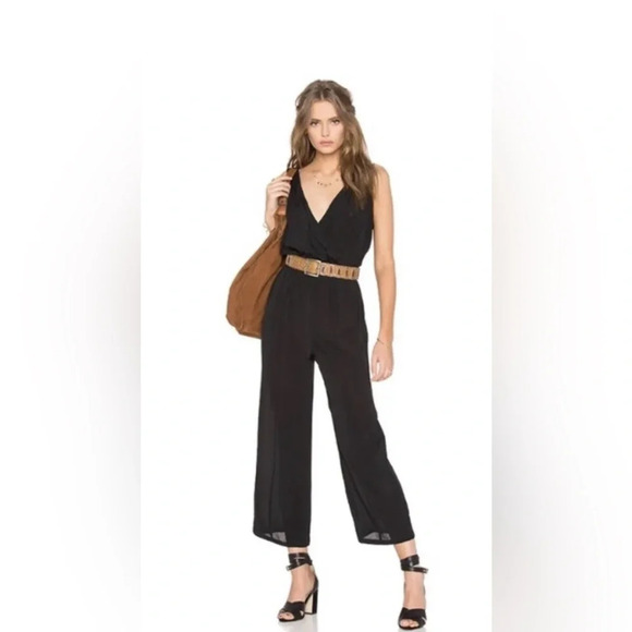 Revolve Privacy Please Ganzel Plunge Neck Sleeveless Black Jumpsuit Size Medium - Picture 4 of 13